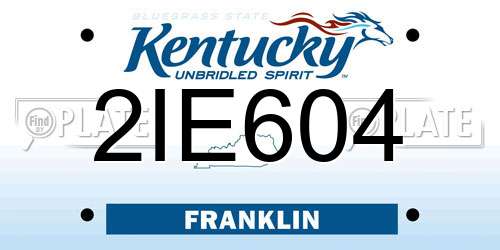 2IE604 Kentucky License Plate