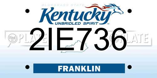 2IE736 Kentucky License Plate