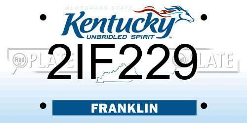 2IF229 Kentucky License Plate