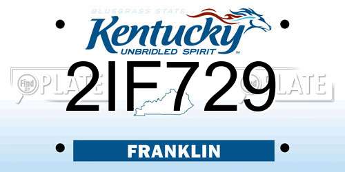 2IF729 Kentucky License Plate