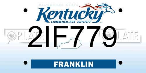 2IF779 Kentucky License Plate