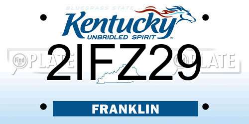 2IFZ29 Kentucky License Plate