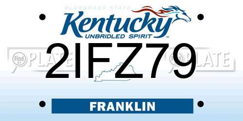 2IFZ79 Kentucky License Plate