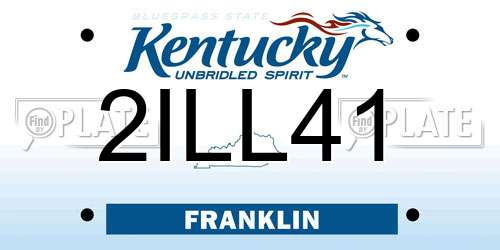 2ILL41 Kentucky License Plate