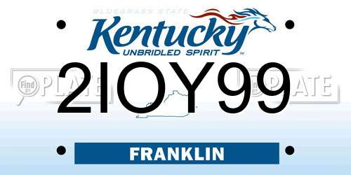 2IOY99 Kentucky License Plate