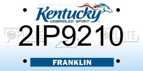2IP9210 Kentucky License Plate