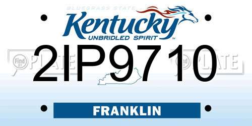 2IP9710 Kentucky License Plate