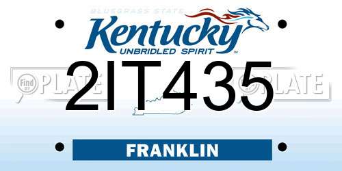 2IT435 Kentucky License Plate