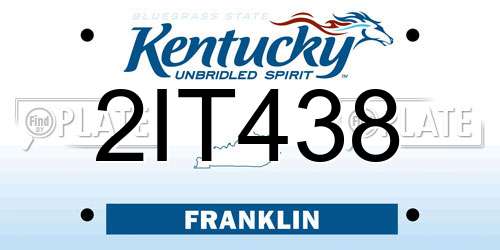 2IT438 Kentucky License Plate