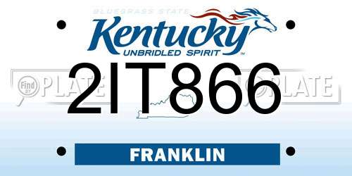 2IT866 Kentucky License Plate