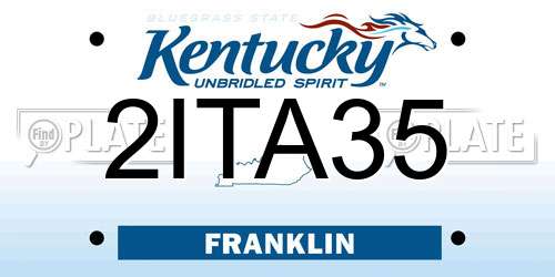 2ITA35 Kentucky License Plate