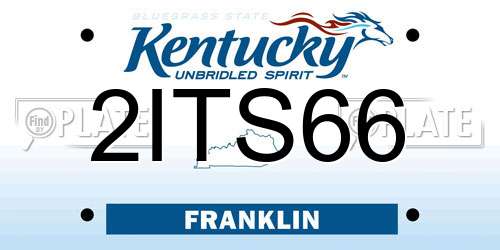 2ITS66 Kentucky License Plate