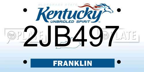 2JB497 Kentucky License Plate