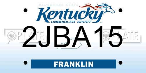 2JBA15 Kentucky License Plate