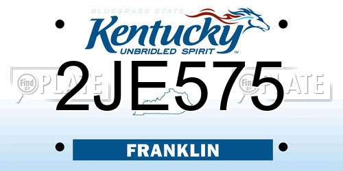 2JE575 Kentucky License Plate
