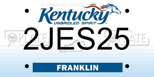 2JES25 Kentucky License Plate