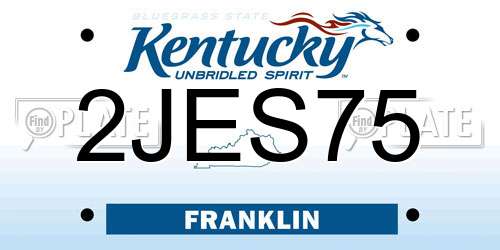 2JES75 Kentucky License Plate