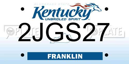 2JGS27 Kentucky License Plate