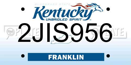 2JIS956 Kentucky License Plate