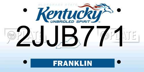 2JJB771 Kentucky License Plate
