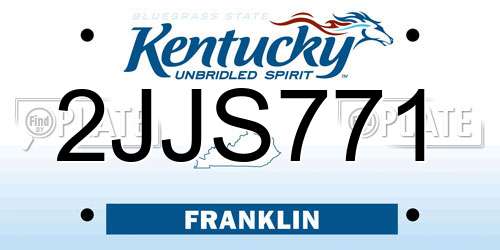 2JJS771 Kentucky License Plate
