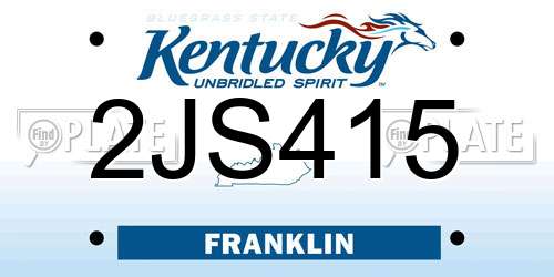 2JS415 Kentucky License Plate