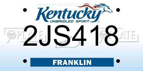 2JS418 Kentucky License Plate