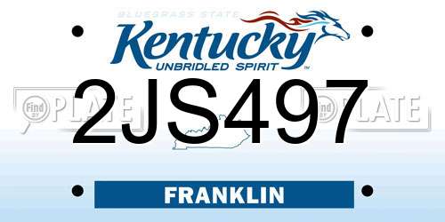 2JS497 Kentucky License Plate