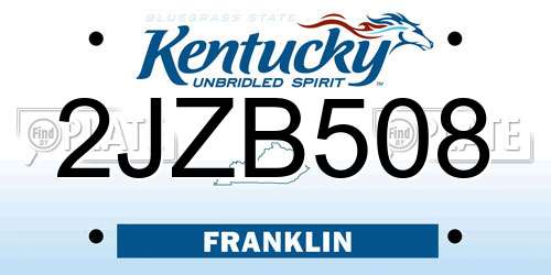 2JZB508 Kentucky License Plate
