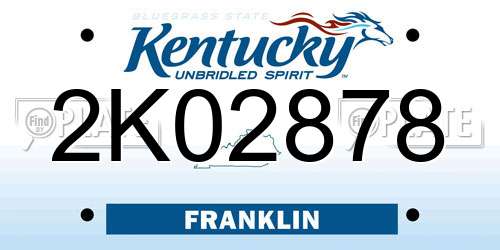 2K02878 Kentucky License Plate