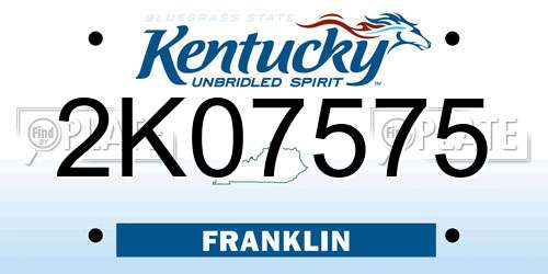 2K07575 Kentucky License Plate