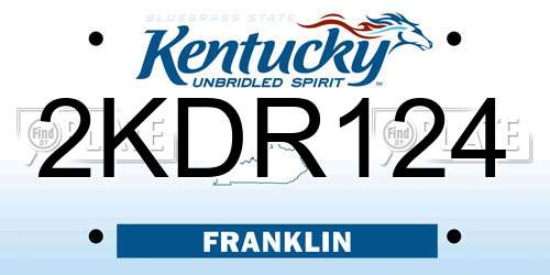 2KDR124 Kentucky License Plate
