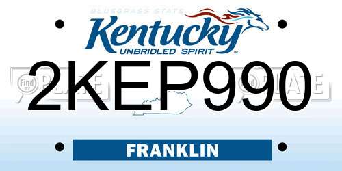 2KEP990 Kentucky License Plate