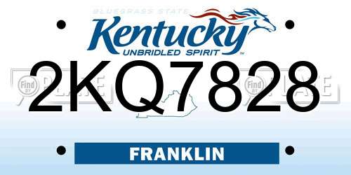 2KQ7828 Kentucky License Plate