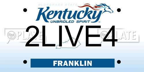 2LIVE4 Kentucky License Plate