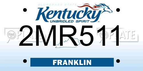 2MR511 Kentucky License Plate