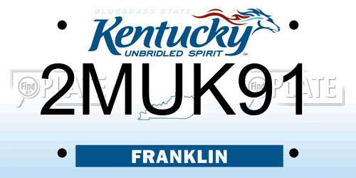 2MUK91 Kentucky License Plate