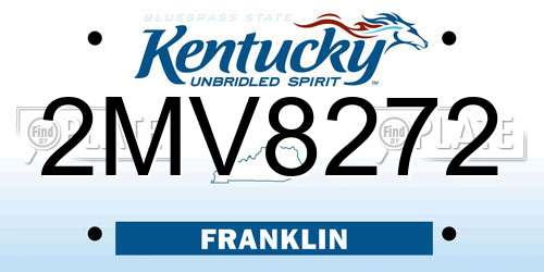 2MV8272 Kentucky License Plate