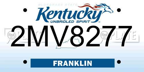 2MV8277 Kentucky License Plate