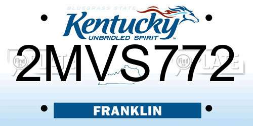 2MVS772 Kentucky License Plate