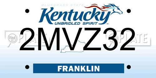 2MVZ32 Kentucky License Plate
