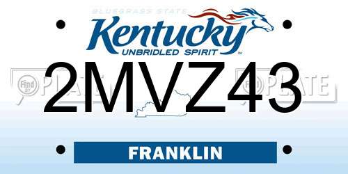 2MVZ43 Kentucky License Plate