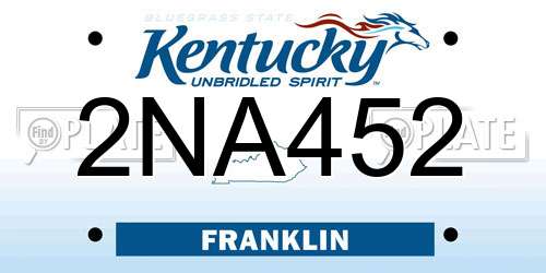 2NA452 Kentucky License Plate