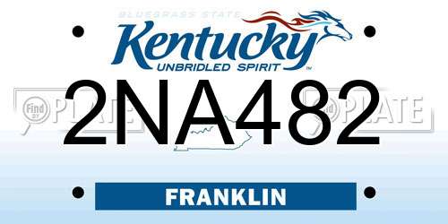 2NA482 Kentucky License Plate