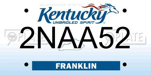 2NAA52 Kentucky License Plate