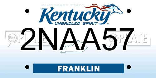 2NAA57 Kentucky License Plate