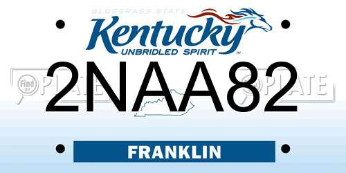 2NAA82 Kentucky License Plate