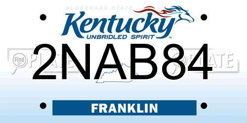 2NAB84 Kentucky License Plate