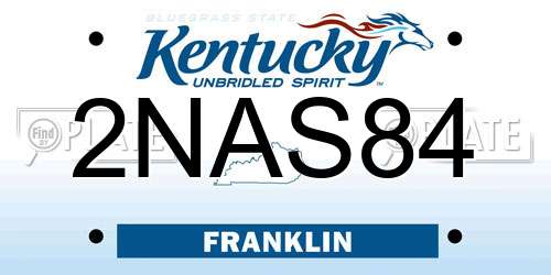 2NAS84 Kentucky License Plate