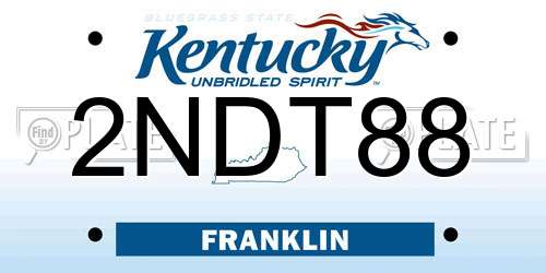 2NDT88 Kentucky License Plate